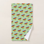 Rainbow Herzdesign Pattern Badetuch Set (Handtuch)