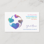 Rainbow-Herzen Psychische Gesundheit gecoacht auf  Visitenkarte (Rückseite)