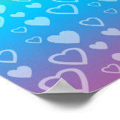 Rainbow-Herzen Rosa Glitzer Monogramm Poster (Ecke)