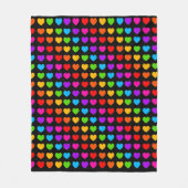 Rainbow Herzmuster Fleecedecke (Vorderseite)