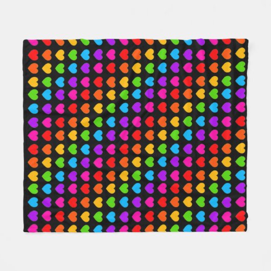 Rainbow Herzmuster Fleecedecke (Vorderseite (Horizontal))
