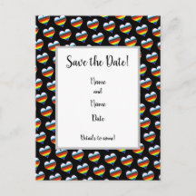 Rainbow-Herzmuster Save the Date Postkarte