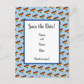 Rainbow-Herzmuster Save the Date Postkarte (Vorderseite)