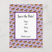 Rainbow-Herzmuster Save the Date Postkarte (Vorderseite)