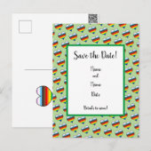 Rainbow-Herzmuster Save the Date Postkarte (Vorne/Hinten)