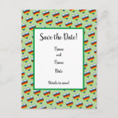 Rainbow-Herzmuster Save the Date Postkarte (Vorderseite)