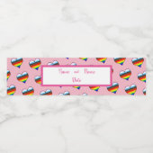 Rainbow Herzmuster Wasser Flasche Etikett (Einzelnes Label)