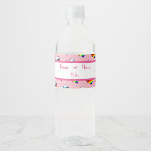 Rainbow Herzmuster Wasser Flasche Etikett