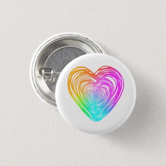 Rainbow-Herztaste Button (Vorne & Hinten)