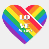 Rainbow-Herztasten Herz-Aufkleber (Vorderseite)