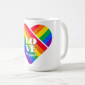 Rainbow-Herztasten Kaffeetasse (VorderseiteRechts)