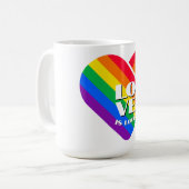 Rainbow-Herztasten Kaffeetasse (Vorderseite Links)