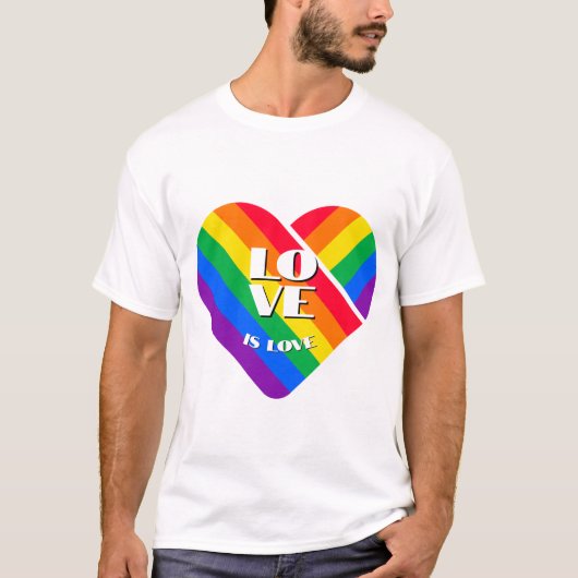 Rainbow-Herztasten T-Shirt (Vorderseite)
