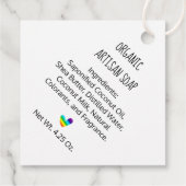 Rainbow Herztypografie aus Liebe-Geschenketiketten Geschenkanhänger (Rückseite)