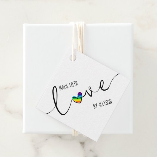 Rainbow Herztypografie aus Liebe-Geschenketiketten Geschenkanhänger (Beispiel)