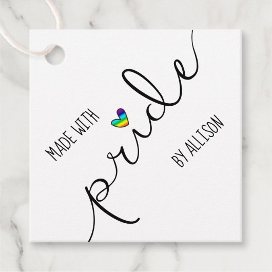 Rainbow Herztypografie aus Pride-Geschenketiketten Geschenkanhänger (Vorderseite)