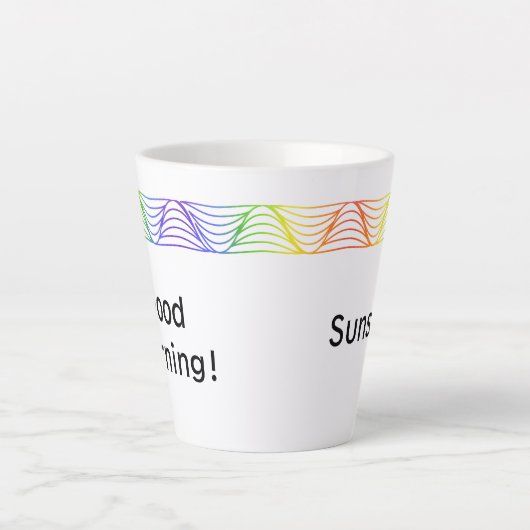 Rainbow Heve Wave Personalisierte Latte Tasse (Vorderseite)