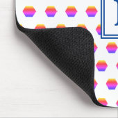 Rainbow Hexagon Geometric | Monogramm Mousepad (Ecke)