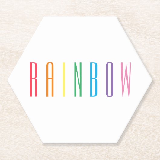 RAINBOW Hexagon Paper Untersetzer (Vorderseite)