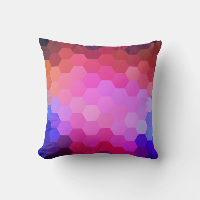 Rainbow Hexagon Zickzack Muster #2 Kissen (Vorderseite)