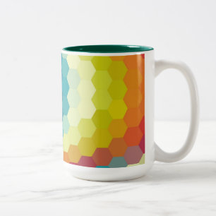 Rainbow Hexagon Zickzack Muster 2 Zweifarbige Tasse