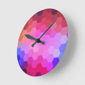 Rainbow Hexagon Zickzack Muster Runde Wanduhr (Winkel)
