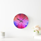 Rainbow Hexagon Zickzack Muster Runde Wanduhr (Zuhause)