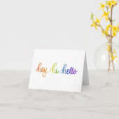 Rainbow Hey. Hallo. Hallo . Grußkarte Karte (Gelbe Blume)