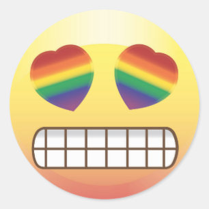 Rainbow Heye Eyes Happy Emoji Face Sticker