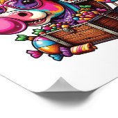 Rainbow Highland Cow Halloween Poster (Ecke)