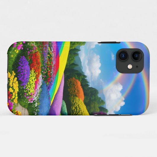 Rainbow Hills and Blume Zwei Case-Mate iPhone Hülle (Rückseite (Horizontal))