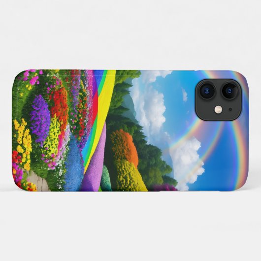 Rainbow Hills and Blume Zwei Case-Mate iPhone Hülle (Rückseite (Horizontal))