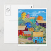 Rainbow Hillside Houses Postkarte (Vorne/Hinten)