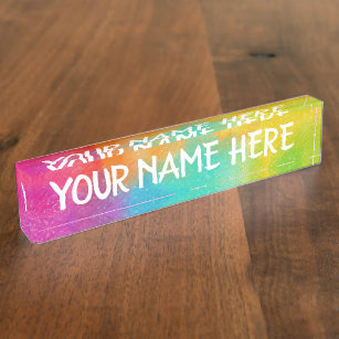 Rainbow-Hintergrund - Passen Sie Ihren eigenen Sch Namensplakette