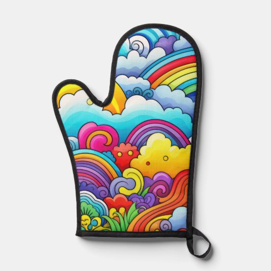 Rainbow-Hintergründe Ofenhandschuh (Vorderseite)