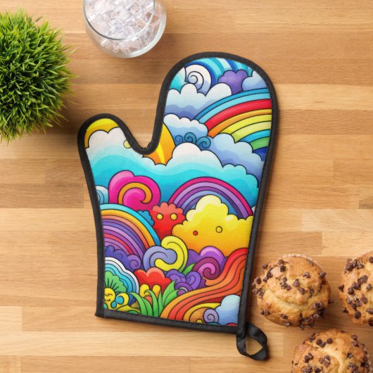 Rainbow-Hintergründe Ofenhandschuh (Oben unten)