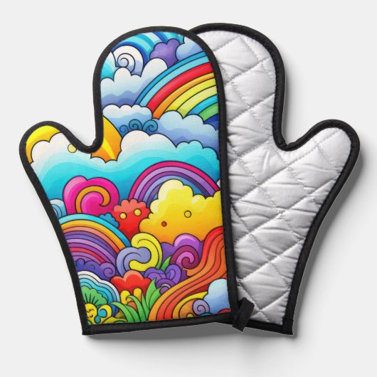 Rainbow-Hintergründe Ofenhandschuh (Vorderseite/Rückseite)