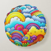 Rainbow-Hintergründe Rundes Kissen (Rückseite)