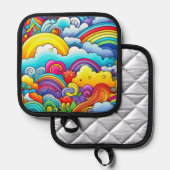 Rainbow-Hintergründe Topflappen (Vorderseite/Rückseite)