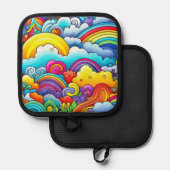 Rainbow-Hintergründe Topflappen (Vorderseite/Rückseite)