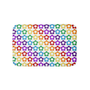 Rainbow-Hippie-Blume Badematte