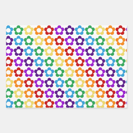 Rainbow-Hippie-Blume Geschenkpapier Set (Vorderseite 3)