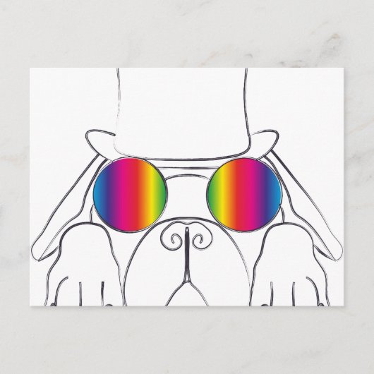 Rainbow Hippie Dog Postkarte (Vorderseite)