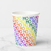 Rainbow Ho Ho Ho Muster Paper Cup Pappbecher (Rückseite)