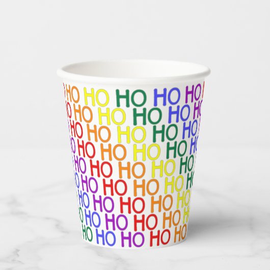 Rainbow Ho Ho Ho Muster Paper Cup Pappbecher (Vorderseite)