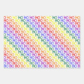 Rainbow Ho Ho Ho Muster Wrapping Paper Set Geschenkpapier Set (Vorderseite)