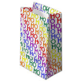 Rainbow Ho Ho Ho Pattern Geschenktasche Kleine Geschenktüte (Vorderseite Schrägansicht)