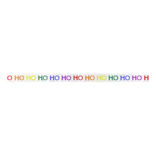 Rainbow Ho Ho Ho Ribbon Satinband (Vorderseite)