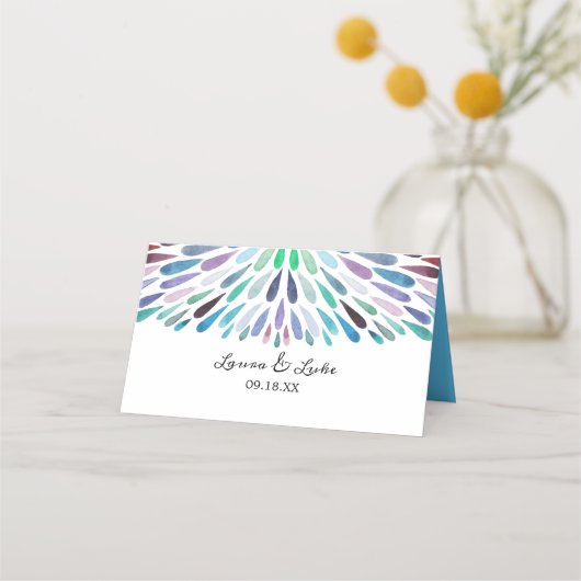 Rainbow-Hochzeit Platzkarte (Rückseite)