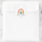 Rainbow-Hochzeit Runder Aufkleber (Tasche)